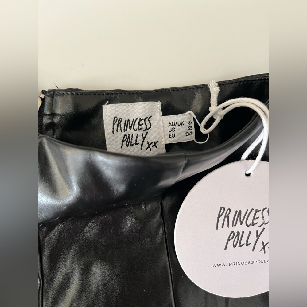 Princess Polly | NWT Lyra Black Skinny Faux Leather Pants - Picture 7 of 10